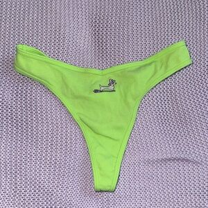 Victoria's Secret PINK Cotton Ribbed
Halloween Thong Witch Hat Broom Dog Size XL